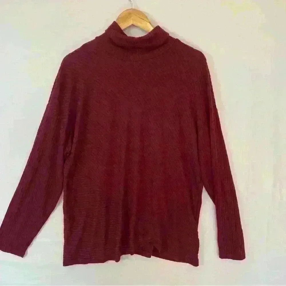 Simply Vera Vera Wang Red and Black Striped Cowl Neck Top XXL